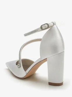 Chaussures de Mariée Femme à Talons Hauts en Cuir Synthétique avec Bout Pointu Unicolore