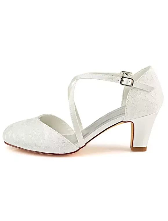 Chaussures de mariée ivoire en satin boucle réglable chaussures de mariage