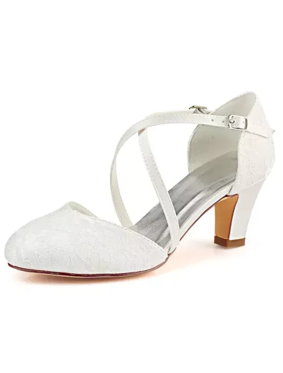 Chaussures de mariée ivoire en satin boucle réglable chaussures de mariage