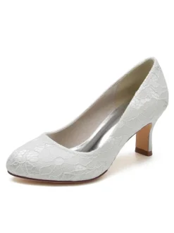 Chaussures de Mariées Femme avec Bout Rond en Cuir Synthétique avec Bout Rond Unicolore