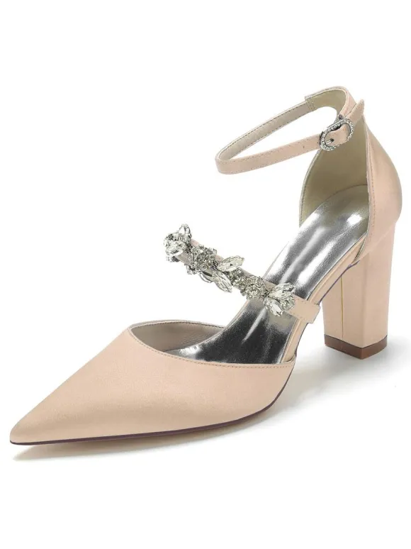 Chaussures de Mariées Femme à Talons Hauts avec Bout Pointu Unicolore