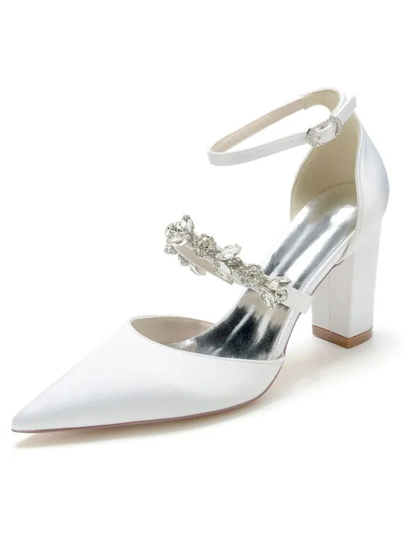 Chaussures de Mariées Femme à Talons Hauts avec Bout Pointu Unicolore