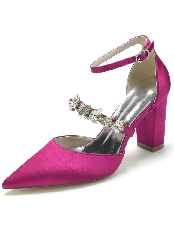 Chaussures de Mariées Femme à Talons Hauts avec Bout Pointu Unicolore