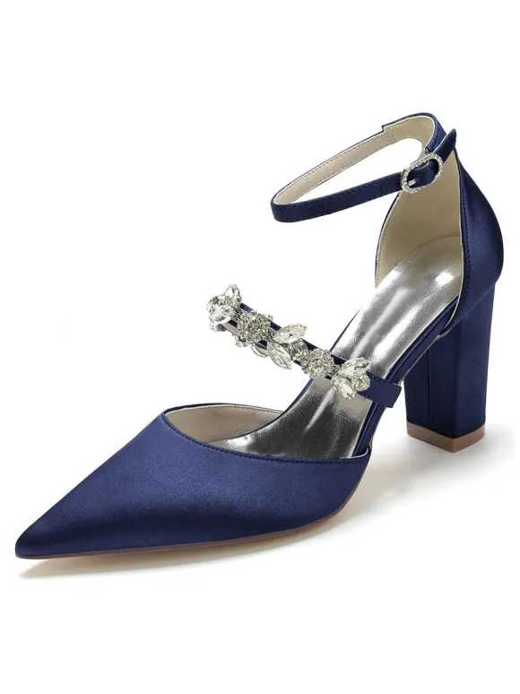 Chaussures de Mariées Femme à Talons Hauts avec Bout Pointu Unicolore