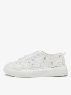Chaussures de mariée Transparentes femme mariage en dentelle à bout rond