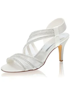 Chaussures De Mariée Transparentes Sandales De Mariage Bride Strass