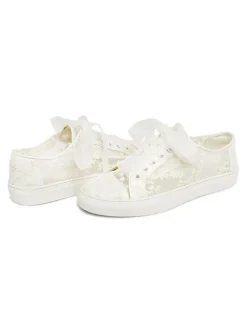 Chaussures De Mariée Transparentes Baskets Plates En Soie Et En Satin Bout Rond