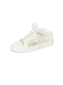 Chaussures De Mariée Transparentes Baskets Plates En Soie Et En Satin Bout Rond