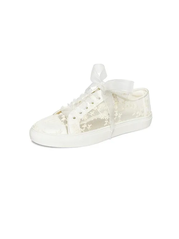 Chaussures De Mariée Transparentes Baskets Plates En Soie Et En Satin Bout Rond