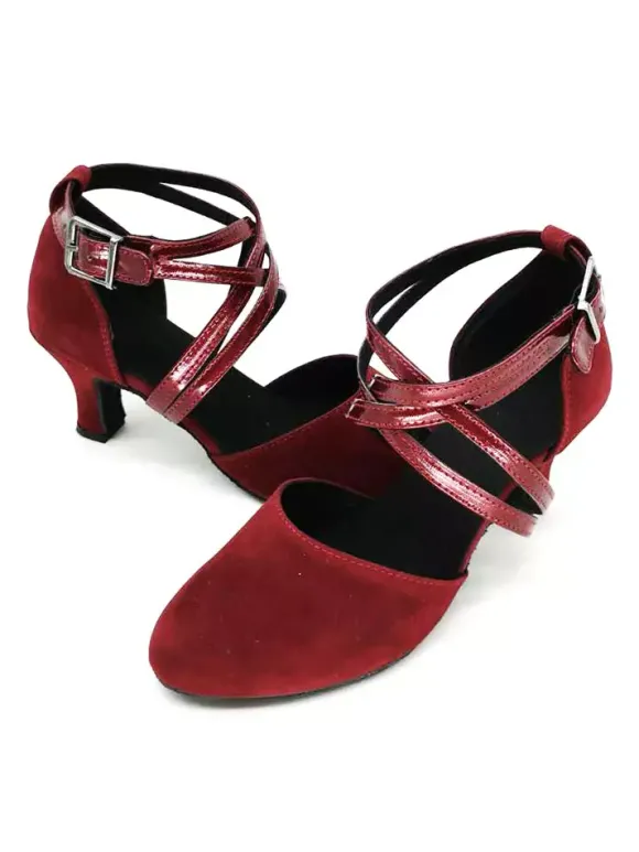 Chaussures de salon femme noir boucle réglable