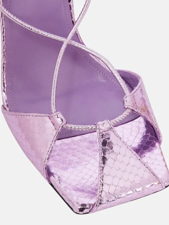 Chaussures de soirée en satin bleu à lacets chaussures sandales à talons hauts pour femmes