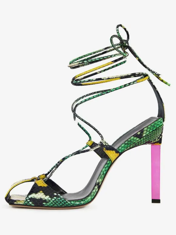 Chaussures de soirée en satin bleu à lacets chaussures sandales à talons hauts pour femmes