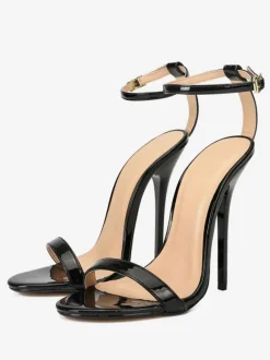 Chaussures de soirée noir talon haut boucle réglable chaussures femme chaussures cérémonie sandales sexy