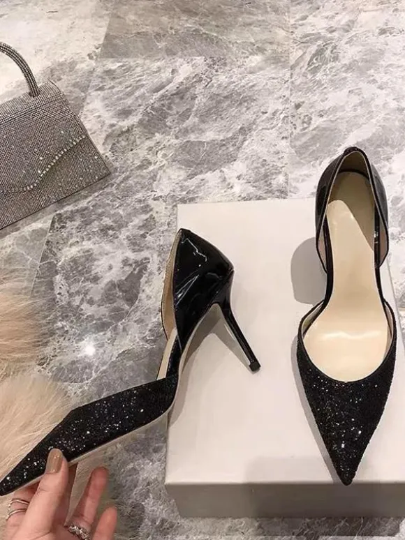Chaussures de soirée à talons pour femmes chaussures habillées à bout pointu et à talons aiguilles couleur chair