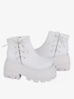 Chaussures gothiques Lolita en cuir PU blanc chaussures Lolita à talons compensés