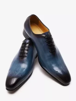 Chaussures habillées pour homme en cuir de vachette à bout rond de qualité