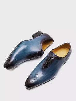 Chaussures habillées pour homme en cuir de vachette à bout rond de qualité