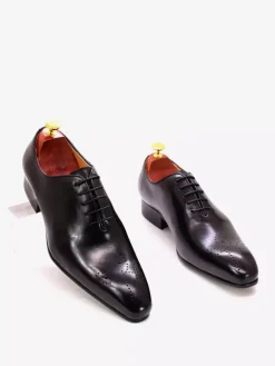 Chaussures habillées pour homme en cuir de vachette à bout rond de qualité