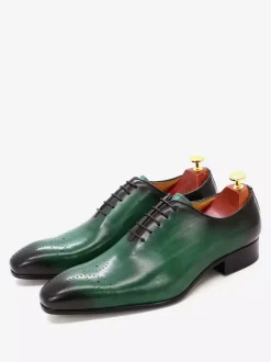 Chaussures habillées pour homme en cuir de vachette à bout rond de qualité