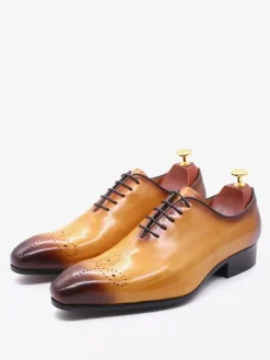 Chaussures habillées pour homme en cuir de vachette à bout rond de qualité