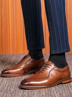 Chaussures habillées pour hommes à bout rond en cuir PU Derby Prom Party Chaussures de mariage