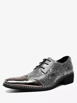 Chaussures habillées pour homme en cuir PU de qualité à bout pointu et sangle réglable