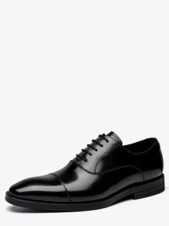 Chaussures habillées pour hommes en cuir à bout pointu à lacets et à talons bas derbies