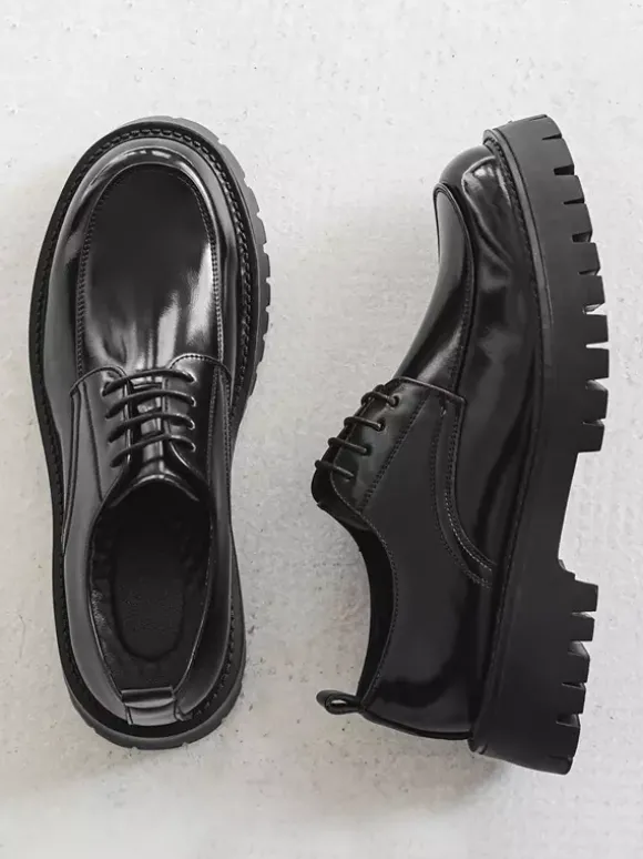 Chaussures habillées pour hommes chaussures derbies basses à lacets et plateforme antidérapantes