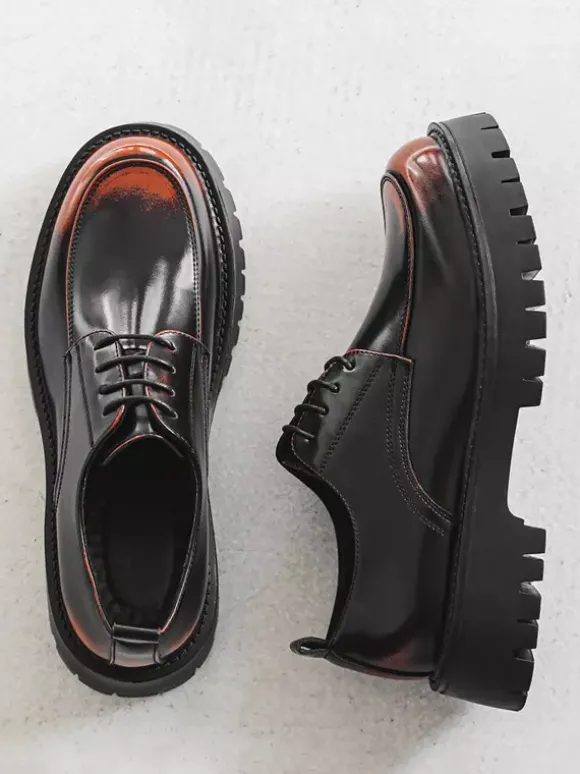 Chaussures habillées pour hommes chaussures derbies basses à lacets et plateforme antidérapantes