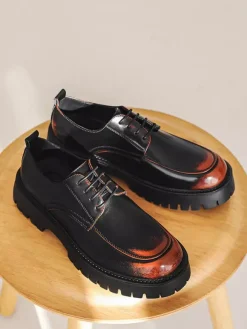 Chaussures habillées pour hommes chaussures derbies basses à lacets et plateforme antidérapantes