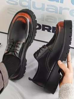 Chaussures habillées pour hommes chaussures derbies basses à lacets et plateforme antidérapantes