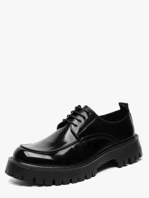 Chaussures habillées pour hommes chaussures derbies basses à lacets et plateforme antidérapantes