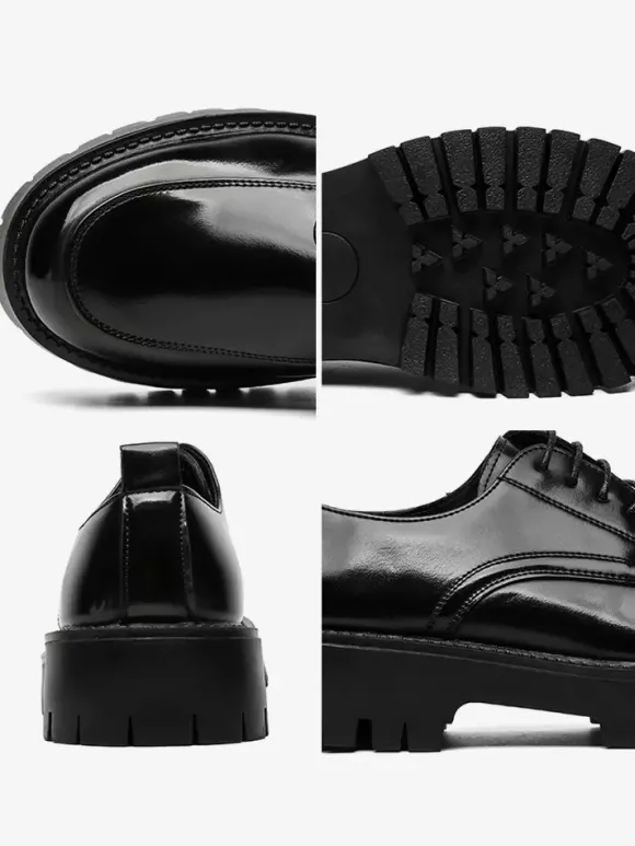 Chaussures habillées pour hommes chaussures derbies basses à lacets et plateforme antidérapantes