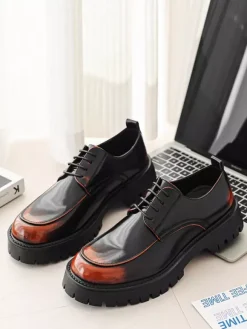 Chaussures habillées pour hommes chaussures derbies basses à lacets et plateforme antidérapantes