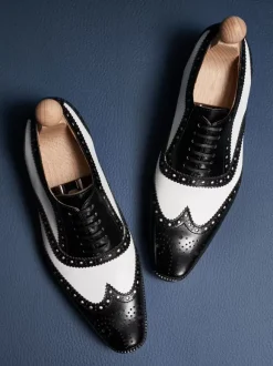 Chaussures habillées pour hommes à bout carré en cuir Brogue Oxford Chaussures de bal de mariage