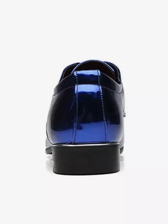 Chaussures habillées pour hommes chaussures derby à lacets en cuir verni semelle à talon carré chaussures basses formelles