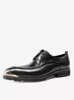 Chaussures habillées pour homme Chaussures fantastiques à bout pointu avec détails en métal en cuir de vache