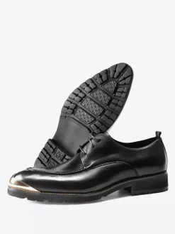 Chaussures habillées pour homme Chaussures fantastiques à bout pointu avec détails en métal en cuir de vache