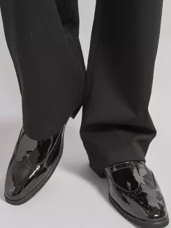 Chaussures habillées pour hommes bout rond doré lacets style Oxford