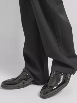 Chaussures habillées pour hommes bout rond doré lacets style Oxford