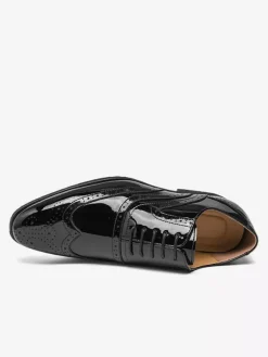 Chaussures habillées pour hommes bout rond doré lacets style Oxford