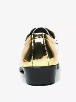 Chaussures habillées pour hommes patchwork bout rond clous décoratifs derbies basses antidérapantes chaussures de bal