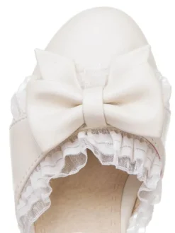 Chaussures Lolita douces arcs en cuir Synthétique talon épais Lolita pompes