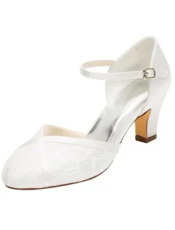 Chaussures mariage talon carrée boucle réglable