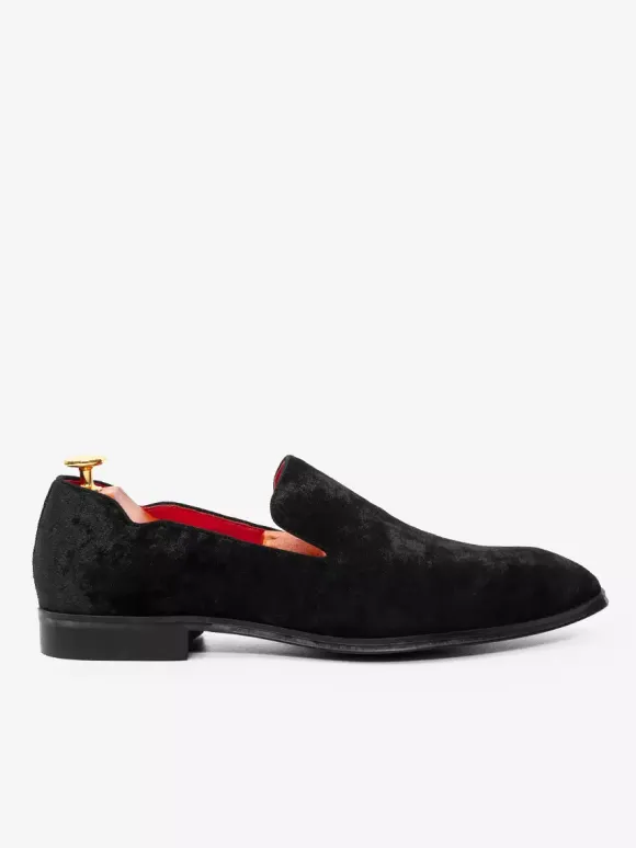 Chaussures Mocassins Homme Slip-On Bout Carré Tissu Pailleté