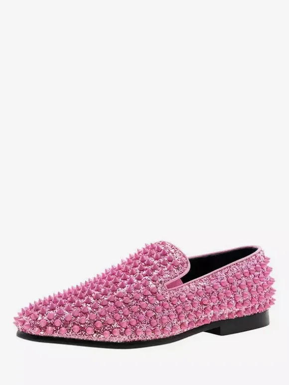 Chaussures Mocassins Pour Hommes Tissu À Paillettes Rivets Illustration Slip-On