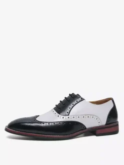Chaussures Oxford pour hommes bout rond lacets décontractées