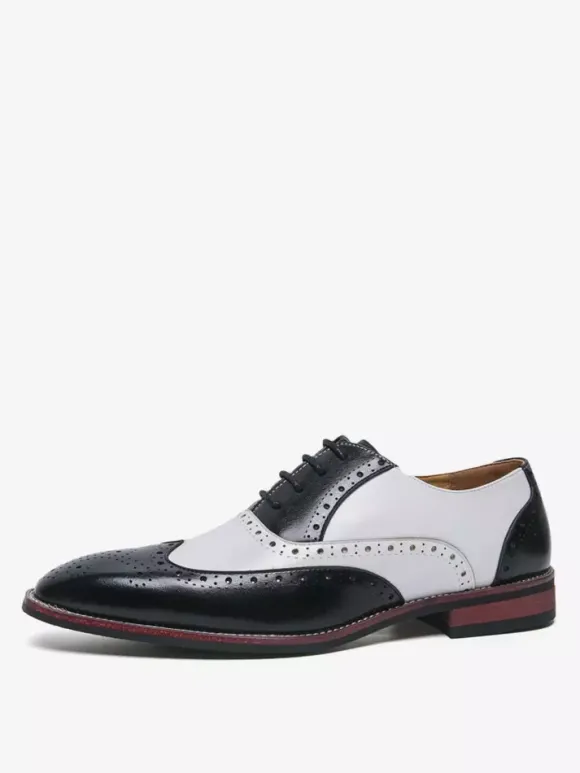 Chaussures Oxford pour hommes bout rond lacets décontractées