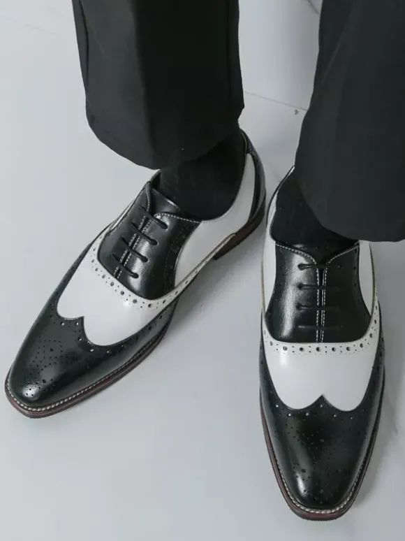 Chaussures Oxford pour hommes bout rond lacets décontractées