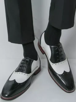 Chaussures Oxford pour hommes bout rond lacets décontractées